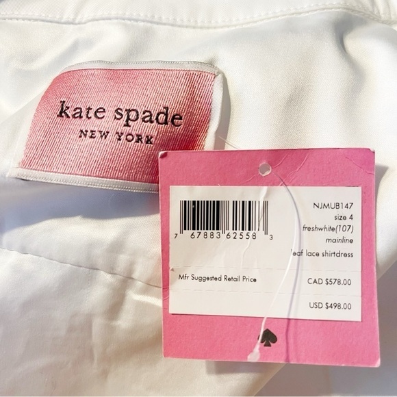 NWT Kate Spade Leaf Lace Shirtdress - Picture 7 of 16